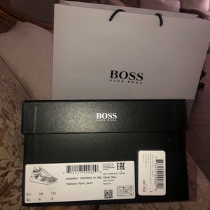 Hugo boss shoe box and white bag